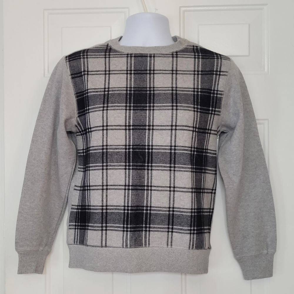 Gymboree Gray Plaid Boys Sweater Size L (10-12)